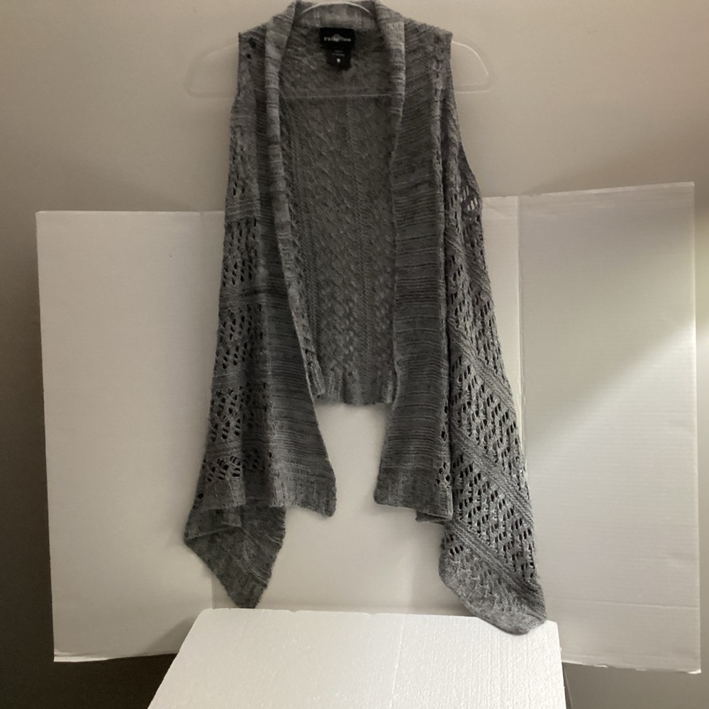 It's Our Time Charcoal Sleeveless Cardigan